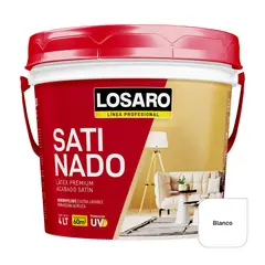 LOSARO - Satinado Látex color Super Blanco x 4 Lt. (1.05 Gl.)