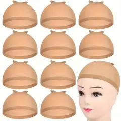 GENERICO - REDECILLA BEIGE PARA EL CABELLO 5 PACKS, MALLA ELASTICA, WIG CAP, GORRO PARA PELUCAS