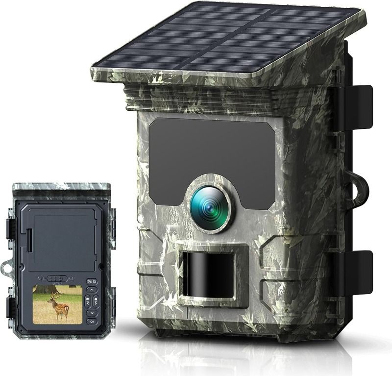 CAMARA TRAMPA PARA CAZA CON PANEL SOLAR DE 30 MP - 2K - HC-600A