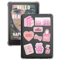 NEW BRAND - Case Transparente Para Kindle Paperwhite 12 + Stickers Rosa
