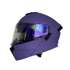 GENERICO - CASCO PARA MOTO XTREME LILA VISOR DIA Y NOCHE TALLA S