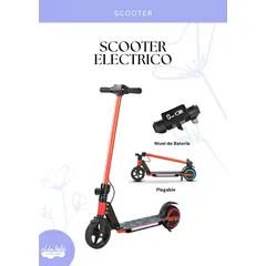 GENERICO - Scooter eléctrico plegable - color Rojo