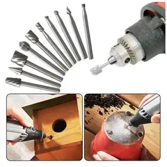 GENERICO - Set 10 Fresas Limas Brocas Rotativas Tallado Pulido Dremel Taladro