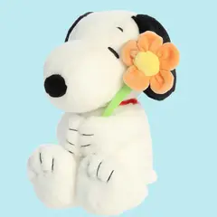 GENERICO - Peluche Snoop Blanco Flor Importado - Mide 27 cm alto