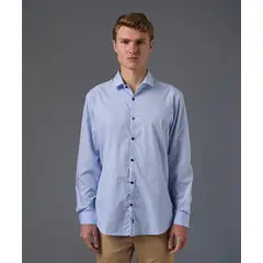 MBO - Camisa 100% Algodón Slim fit Pechera Ojal