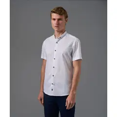 MBO - Camisa para Hombre Manga Corta Cuello Micro Bd Slim Fit