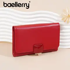 BAELLERRY - Billetera de Cuero Vegano PU de Tres Cuerpos Tipo Sobre N8340