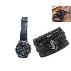 GENERICO - Set reloj eneva mas pulsera de cuero