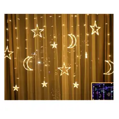 GENERICO - GUIRNALDA DE LUCES LED CON FORMA DE ESTRELLA Y LUNA