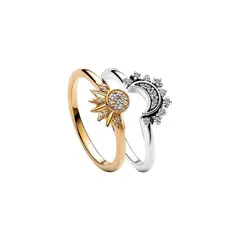 CLEO JOYAS & ACCESORIOS - Set Anillos Sol y Luna