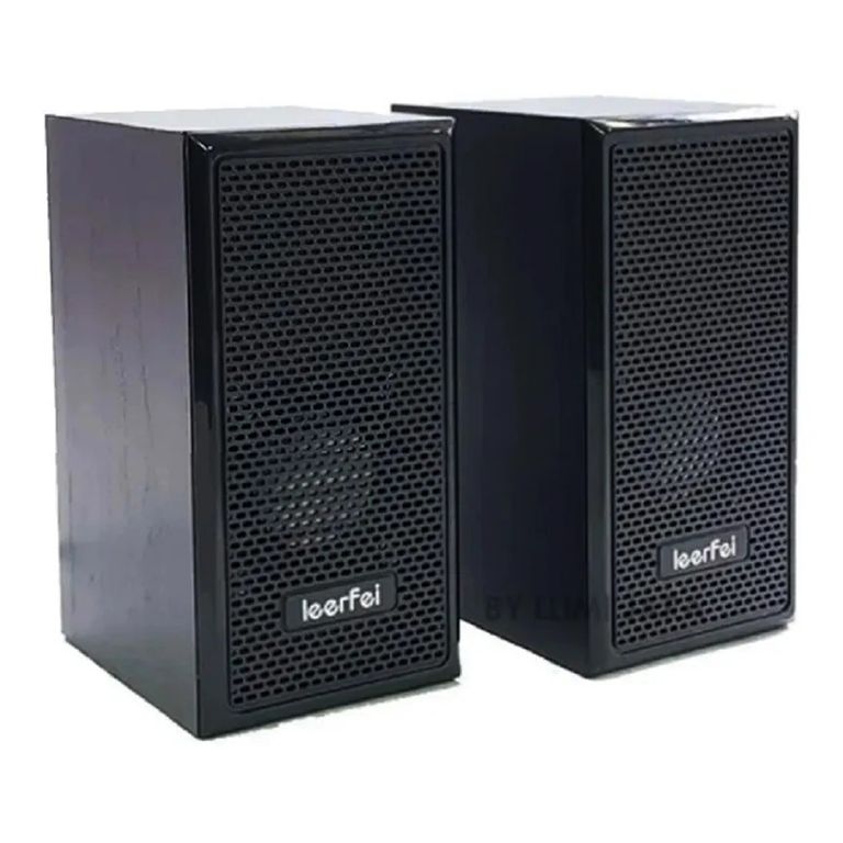 Parlantes para PC con Control de Volumen LEERFEI - 6W MADERA