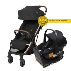 MAXI COSI - Coche Travel System Eva 3 Negro Champagne Infanti