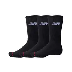 NEW BALANCE - Medias Unisex Adulto Everyday Crew 3 Pairs Negro
