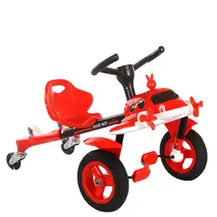 BABYKISS - TRICICLO DE AVION A PEDAL PARA NIÑOS COLOR ROJO