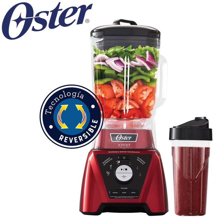 Licuadora Xpert Series BLST3BRPG con control de textura y un Blend N Go Rojo
