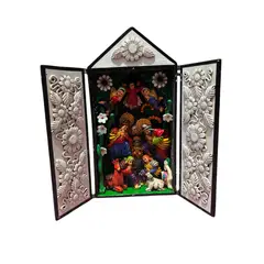 ACHALLAY ARTESANIA DE BARRO - Retablo Ayacuchano Grande Blanco