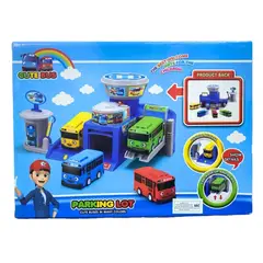 GENERICO - Tayo Pequeño Bus Parqueo incluye 4 camioncitos De 7cm