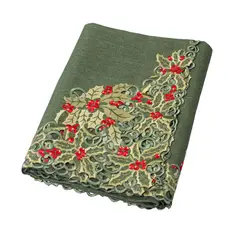 PANADECOR - MANTEL PARA 8 SILLAS CUADRADO VERDE DISEÑO CEREZAS