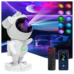 SEISA - Parlante Proyector Astronauta Luces Galaxia Bluetooth + Control Remoto