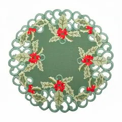 PANADECOR - SETX2 TAPETES 25CM REDONDO VERDE DISEÑO CEREZAS