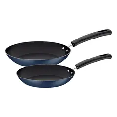 TRAMONTINA - JUEGO DE SARTENES SICILIA AZUL ANTIADHERENTES 20 CM Y 26 CM
