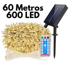 ARTEZA - Luces Navideñas Solares 60m 600 LED Impermeables Cable Transparente para Exterior