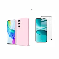 SPACE - CASE SILICONA SAMSUNG S25 FE COLOR ROSADO + MICA