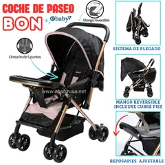 EBABY - COCHE DE PASEO ROSADO BON RECLINABLE