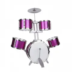 GENERICO - BATERIA GRANDE DE JUGUETE PARA NIÑOS - UNICO COLOR METALIZADO