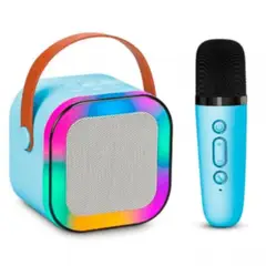 GENERICO - Mini Parlante Karaoke Portatil Bluetooth Led Con Microfono Inalambrico