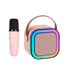 GENERICO - Mini Parlante Karaoke Portatil Bluetooth Led Con Microfono Inalambrico