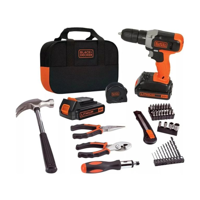 KIT TALADRO ATORNILLADOR 20V + 54 PIEZAS