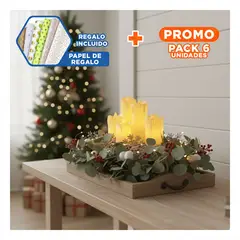 GENERICO - Pack6 Luces LED en Forma de Velas para Decorar Hogar Set 5 Y+Papel Regalo