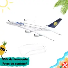 GENERICO - Avión de Metal a escala 15cm A380 LUFTHANSA