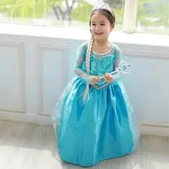 GENIEKA - Vestido Niña Princesa Celeste Navidad Cumpleaños Fiesta