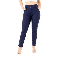 VICCI - Pantalon Eniff ponti roma azul color entero