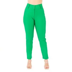 VICCI - Pantalon Eniff ponti roma verde color entero