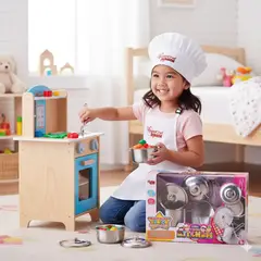 GENERICO - Juguete Set de Cocina Chef de Acero Inoxidable