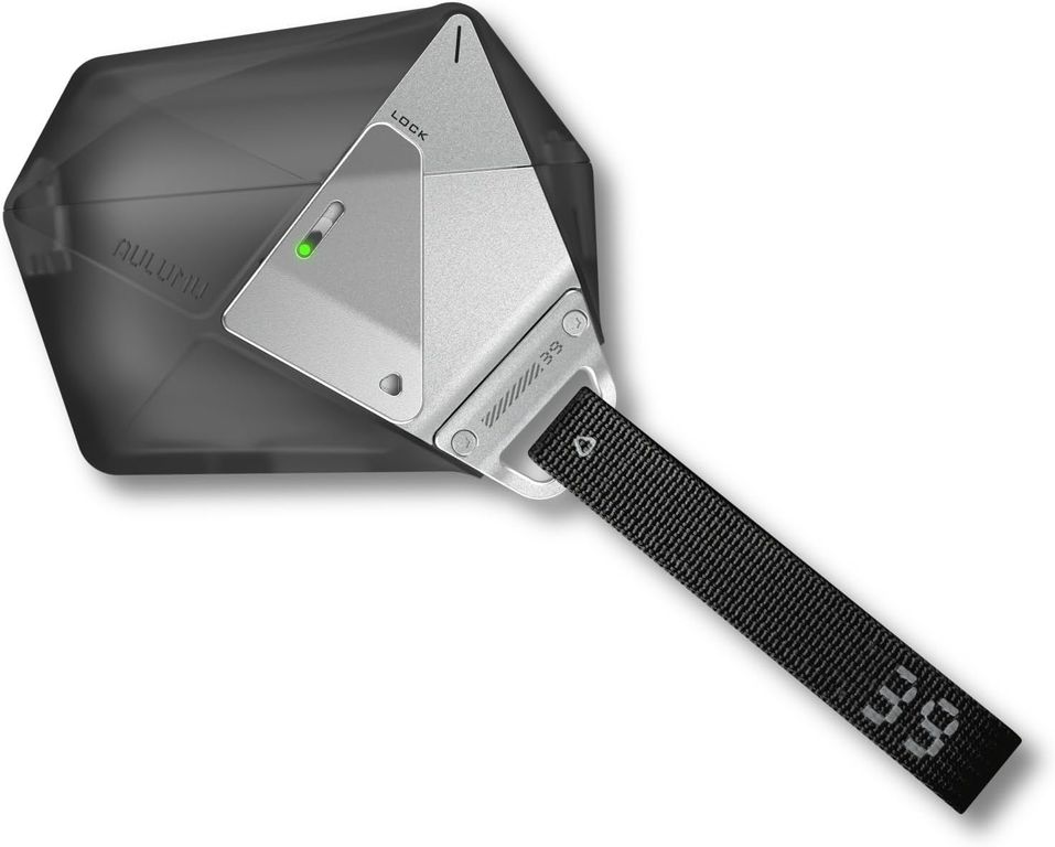 Case Futurista AirPods Pro 3 Diseño Geométrico Con Hebilla Gris Oscuro