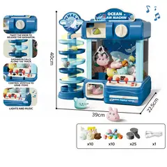 GENERICO - Máquina Atrapa Peluches Infantil con Luces, Música y Accesorios – 40 cm Color Azul