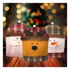 GENERICO - Fundas Navidenas para Silla en Sala con Cuadros de Navidad y Personajes Y+Ligas Regalo