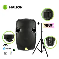 HALION - Parlante Activo 15″ PHA-15MBK 2UHF - TRIPODE