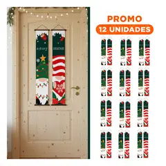 GENERICO - Pack12 Banderin Colgante Navideno con Duendes Verdes para Decorar en Navidad