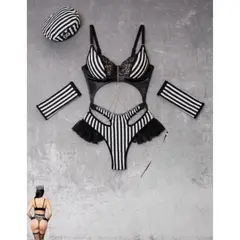 GENERICO - LENCERIA SEXY DISFRAZ PRESA ENCAJE TALLA S-M-L