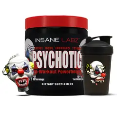 INSANE LABZ - Psychotic Rojo 30 servicios - Grape (Psychotic Red) + Shaker 400ml + Llavero