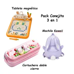 GENERICO - Pack 3 en 1 Tableta magnética Mochila y Cartuchera