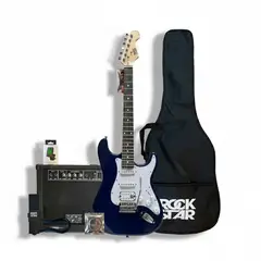 ROCKSTAR - Pack de Guitarra Electrica HSS con Amplificador de 15W + 10 accesorios.