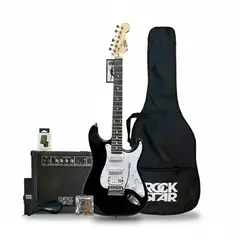 ROCKSTAR - Pack de Guitarra Electrica con Pastillas HSS para Rock o Metal + Amplificador de 15 w y accesorios Completos