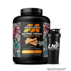 MUSCLETECH - Nitrotech 100 % Whey Gold 5.1 LB Proteina - Churro + Shaker