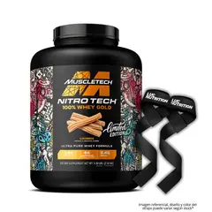 Muscletech - Nitrotech Whey Gold 5.1 LB Proteina - Churro + Straps